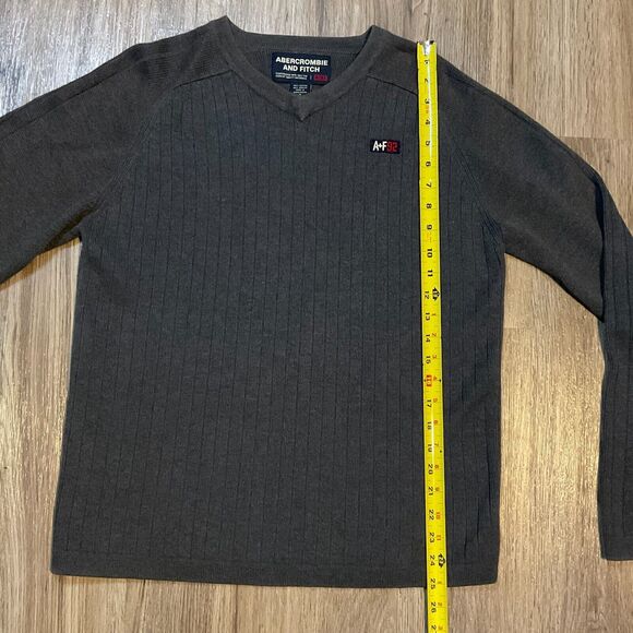 Vintage Abercrombie & Fitch Sweater Mens Medium Pullover Y2K 90s Ribbed V neck - Picture 5 of 6